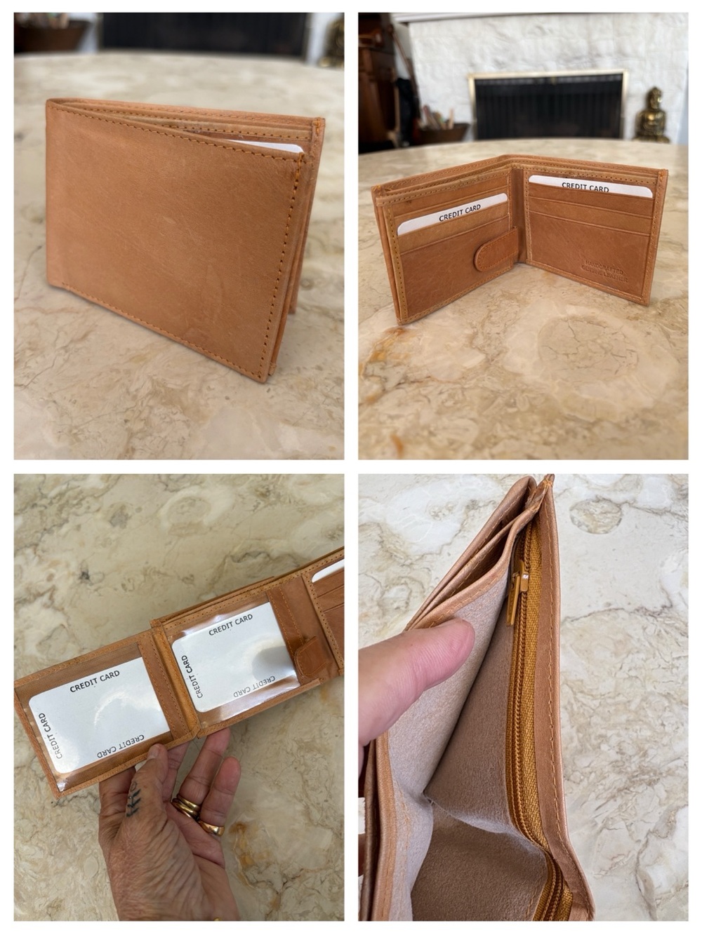 New! Handcrafted Leather Men’s Bifold Wallet